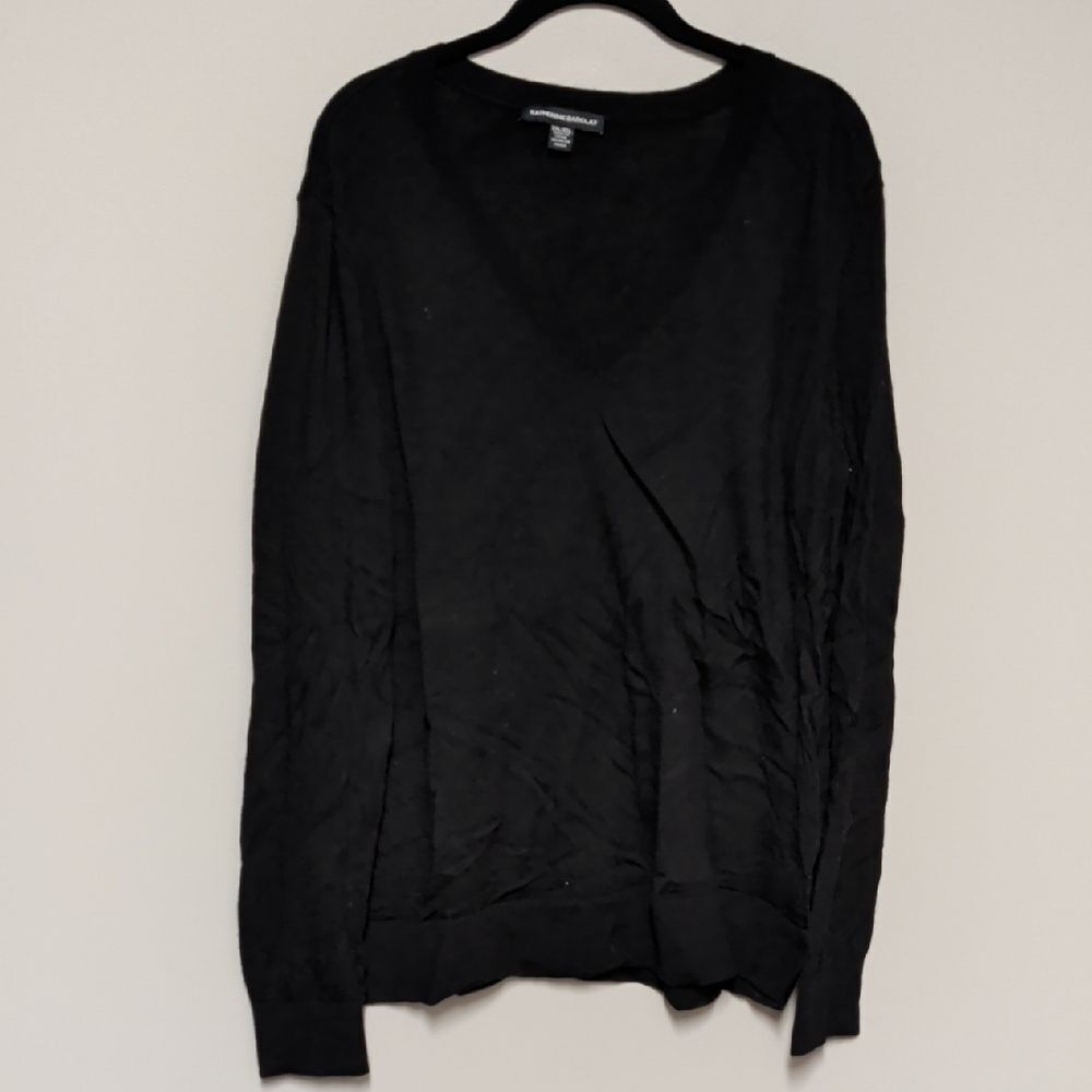 Katherine Barclay Black V-Neck Sweater